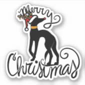 Sticker Joyeux Noël Greyhound Reindeer (Devant)