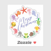 Sticker Joyeux Noël Halloween Nouvel An (Feuille)