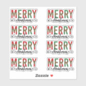Sticker Joyeux Noël Happy Mail Gift Decoration Pack (Feuille)