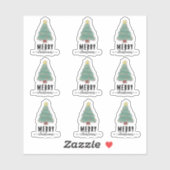 Sticker Joyeux Noël Happy Mail Gift Decoration Pack St (Feuille)