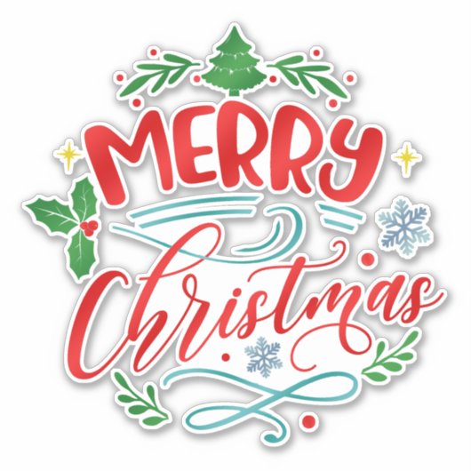 Sticker Joyeux Noël hiver (Devant)