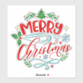 Sticker Joyeux Noël hiver (Feuille)