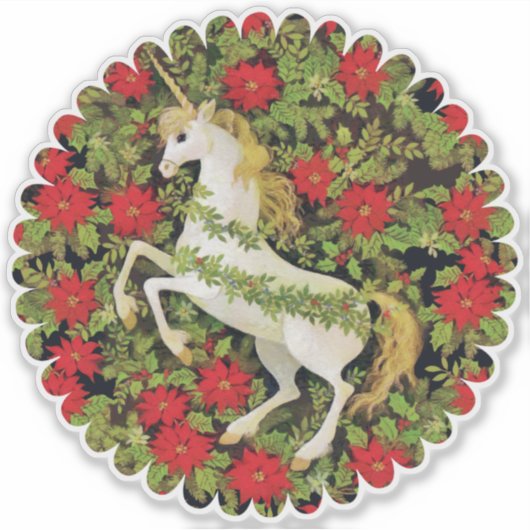 Sticker Joyeux Noël licorne (Devant)