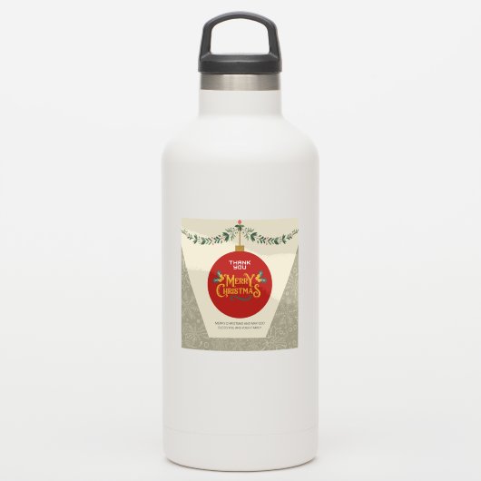 Sticker Joyeux Noël & Merci (Gourde)