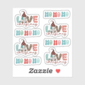Sticker Joyeux Noël mignon empreinte de léopard bleu rouge (Feuille)