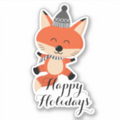 Sticker Joyeux Noël mignon Fox ID854 (Devant)