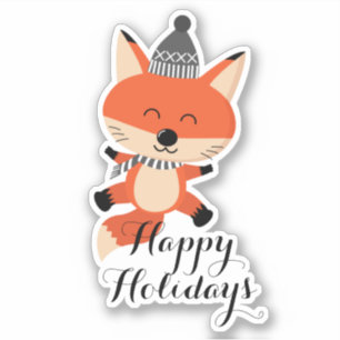 Sticker Joyeux Noël mignon Fox ID854