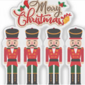 Sticker Joyeux Noël Nutcracker Festive Tee de vacances (Devant)