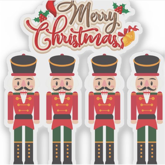 Sticker Joyeux Noël Nutcracker Festive Tee de vacances (Devant)