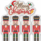 Sticker Joyeux Noël Nutcracker Festive Tee de vacances (Devant)