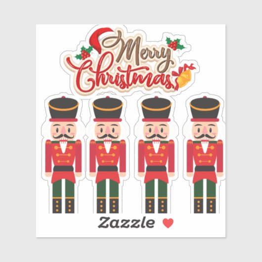 Sticker Joyeux Noël Nutcracker Festive Tee de vacances (Feuille)