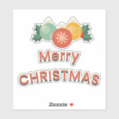 Sticker Joyeux Noël Ornements Boules Joyeux Vacances (Feuille)
