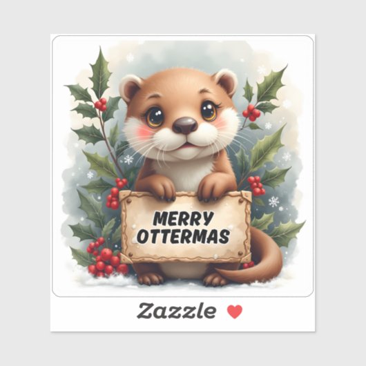 Sticker Joyeux Noël Ottermas (Feuille)