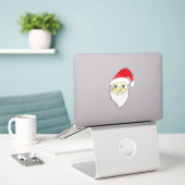 Sticker Joyeux Noël Père Noël (Ordinateur portable sur le bureau)