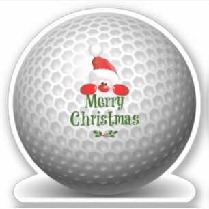 Sticker Joyeux Noël pour les golfeurs de Père Noël