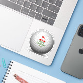 Sticker Joyeux Noël pour les golfeurs de Père Noël (Ordinateur portable avec iPhone)