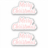 Sticker Joyeux noël rose pastel minimaliste tendance (Devant)