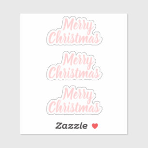 Sticker Joyeux noël rose pastel minimaliste tendance