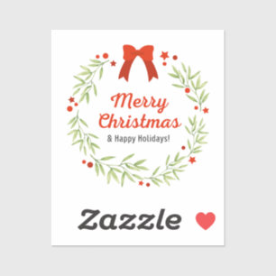 Sticker Joyeux Noël Rouge et Joyeux Joyeux Fêtes