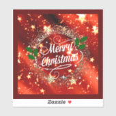 Sticker Joyeux Noël, rouge férié, (Feuille)