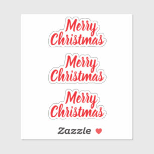 Sticker Joyeux Noël rouge moderne minimaliste tendance