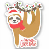 Sticker Joyeux Noël Sloth | Vacances (Devant)