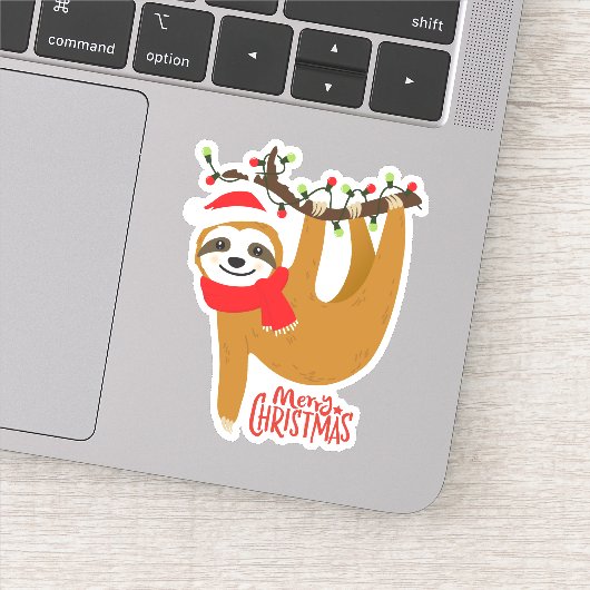 Sticker Joyeux Noël Sloth | Vacances (Détail)