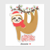 Sticker Joyeux Noël Sloth | Vacances (Feuille)