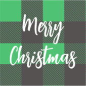Sticker Joyeux Noël vert plaid (Devant)