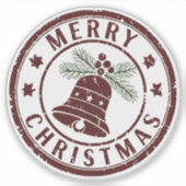 Sticker Joyeux Noël vintage Design de timbre (Devant)
