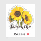 Sticker Joyeux nom de tournesol (Feuille)