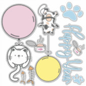 Sticker Joyeux Nouvel An Chatons  (Devant)