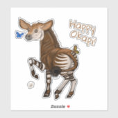 Sticker Joyeux Okapi ! (Feuille)