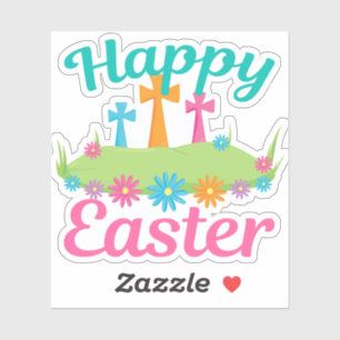 Sticker Joyeux Pâques Belle Religieuse