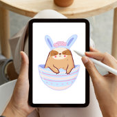 Sticker Joyeux Pâques mignonette Nom personnalisé