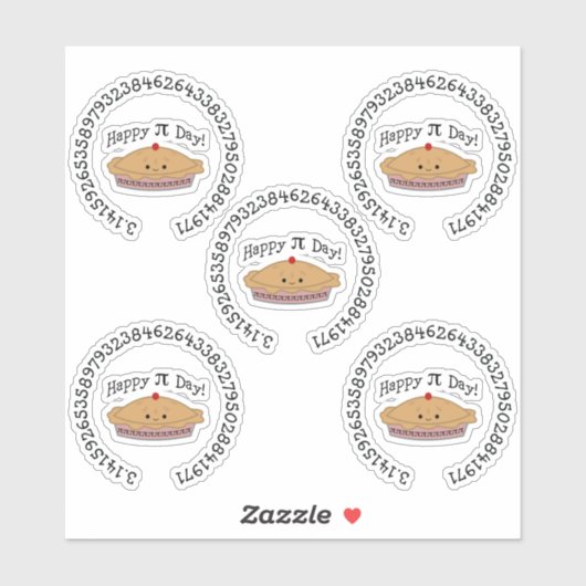 Sticker Joyeux Pi Day Pie (Feuille)