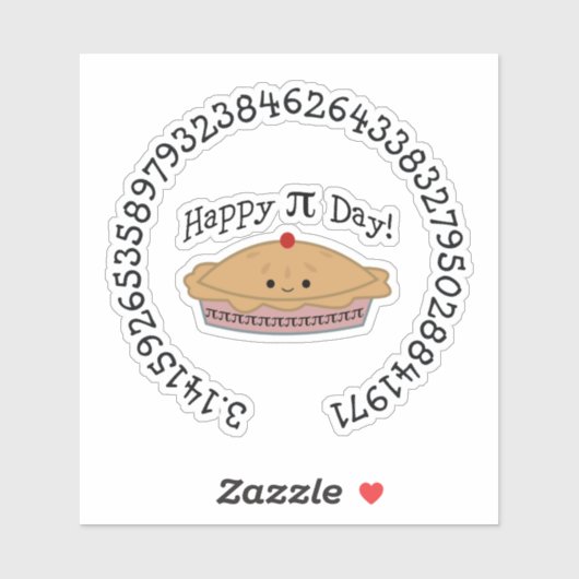 Sticker Joyeux Pi Day Pie (Feuille)
