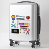 Sticker Joyeux Retour À L'École Jours Crayons Paint (Sur valise)