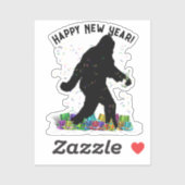 Sticker Joyeux Sasquatch du Nouvel An (Feuille)