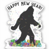 Sticker Joyeux Sasquatch du Nouvel An (Recto)