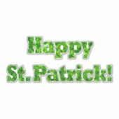 Sticker Joyeux Shamrock de typographie St Patrick Clover v (Devant)