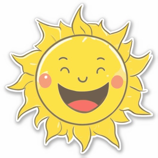 Sticker Joyeux soleil de rire (Devant)