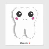 Sticker Joyeux sourire Dental Tooth Cute (Feuille)