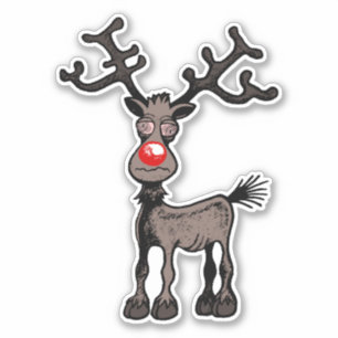 Sticker Joyeux Stress Noël avec Rudolph le renne Autocolla