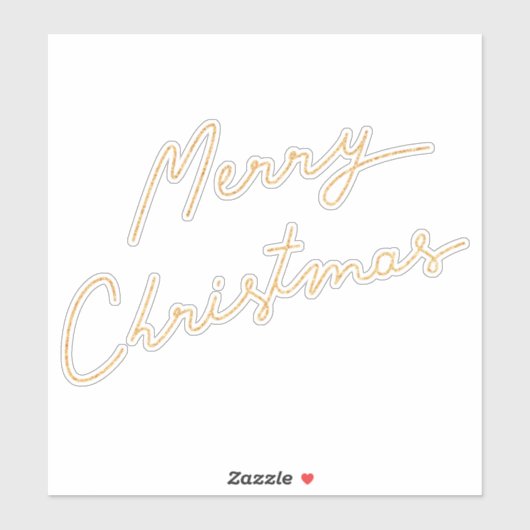 Sticker Joyeux texte du script de Noël (Feuille)