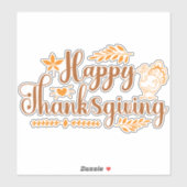 Sticker Joyeux Thanksgiving (Feuille)