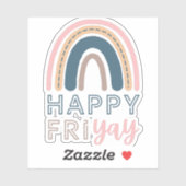 Sticker Joyeux Vendredi Enseignant Fun Vendredi Rainbow (Feuille)