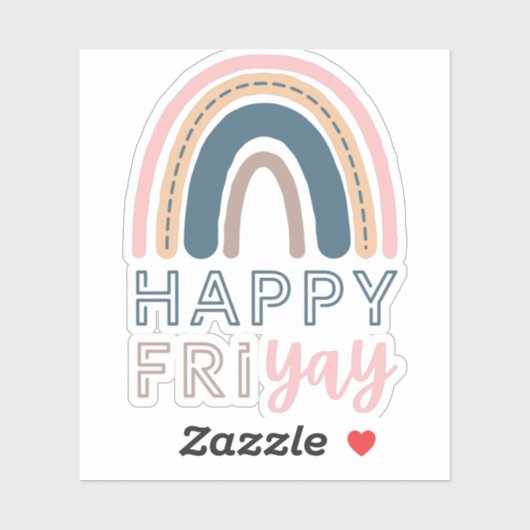 Sticker Joyeux Vendredi Enseignant Fun Vendredi Rainbow (Feuille)