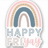 Sticker Joyeux Vendredi Enseignant Fun Vendredi Rainbow (Devant)
