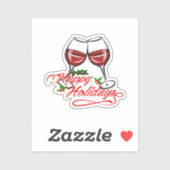 Sticker Joyeux Vin de Vacances (Feuille)